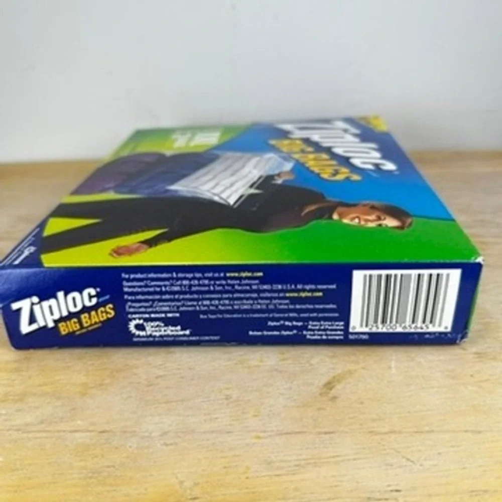 Ziploc Big Bags XXL 3 Count Heavy Duty Storage Bags 2ft x 2.7ft NEW OPEN BOX NOS